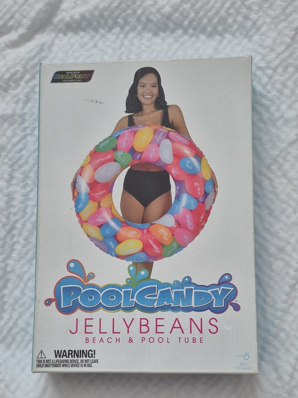 PoolCandy Jellybeans Beach & Pool Tube Inflatable Swim Ring Pool Float